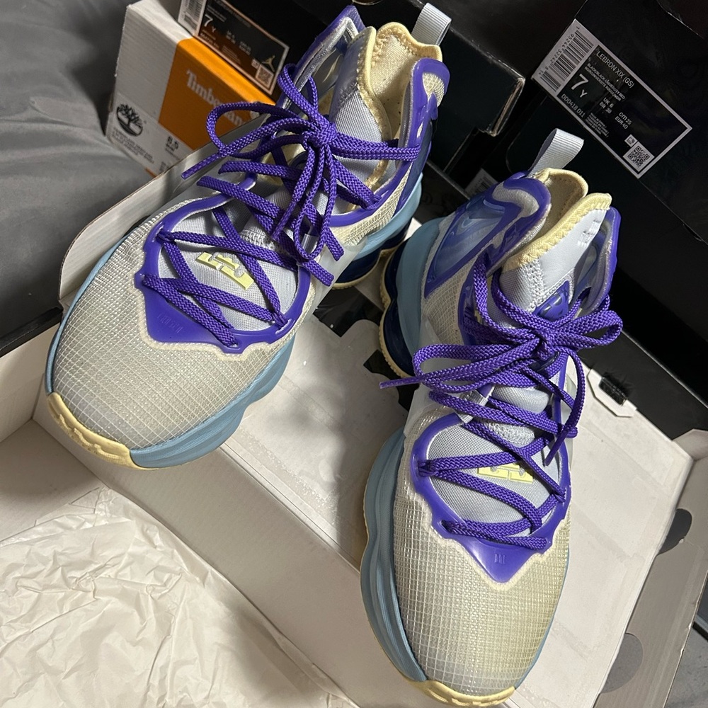 Women's Purple and Cream Athletic Sneakers